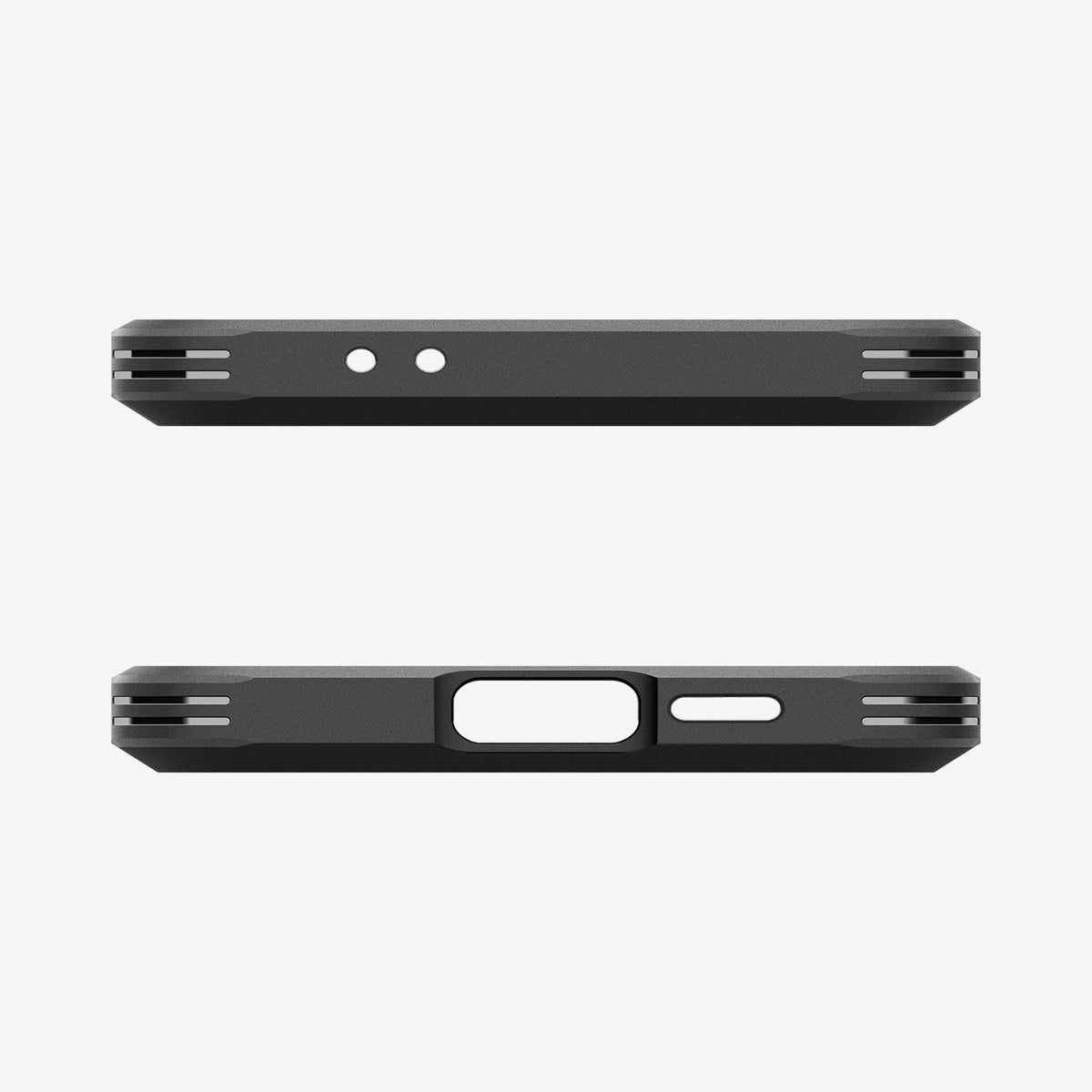 ACS08623 - Galaxy S24 FE Case Tough Armor (MagFit) in Black showing the top and bottom