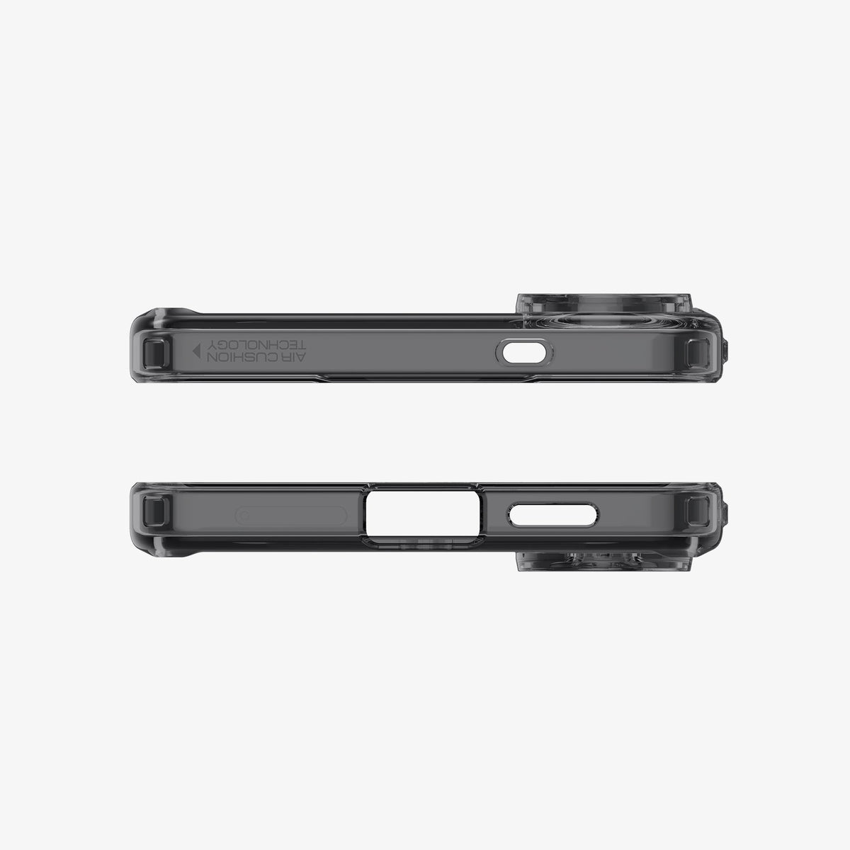 ACS09415 - Galaxy S25 Edge Case Ultra Hybrid Zero One in Zero One Black showing the top and bottom