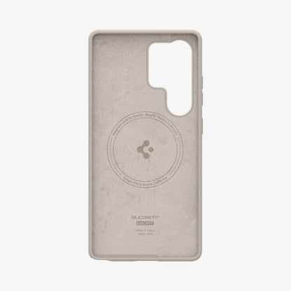 ACS09165 - Galaxy S25 Ultra Case Silicone Fit (MagFit + Qi2 Ready) in Natural Titanium showing the inner