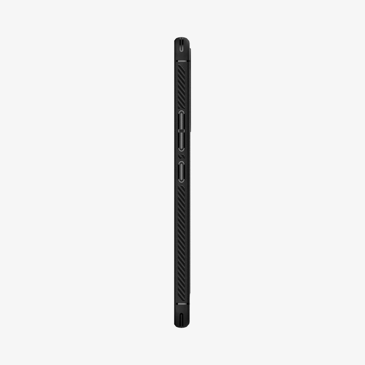 ACS04159 - Galaxy A53 5G Case Rugged Armor in Matte Black showing the side with side pattern