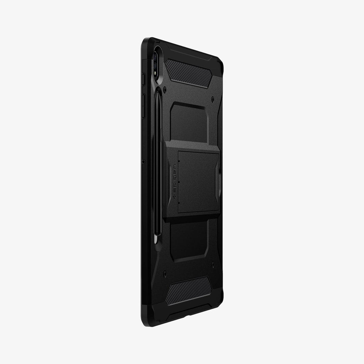 ACS01609 - Galaxy Tab S8 Plus Case Tough Armor Pro in black showing the back and side