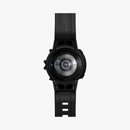 ACS03165 - Galaxy Watch 5/4 (40mm) Case Rugged Armor Pro in charcoal gray showing the back with watch band laid out flat