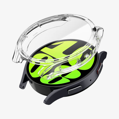 ACS06497 - Galaxy Watch 6 (44mm) Case Ultra Hybrid in crystal clear showing the case hovering above the watch face