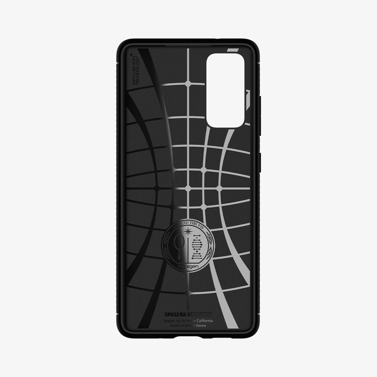 ACS01847 - Galaxy S20 FE Rugged Armor Case in black showing the inside of case