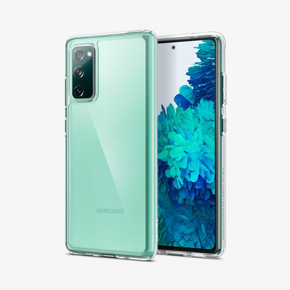 ACS01848 - Galaxy S20 FE Ultra Hybrid Case in crystal clear showing the back and front