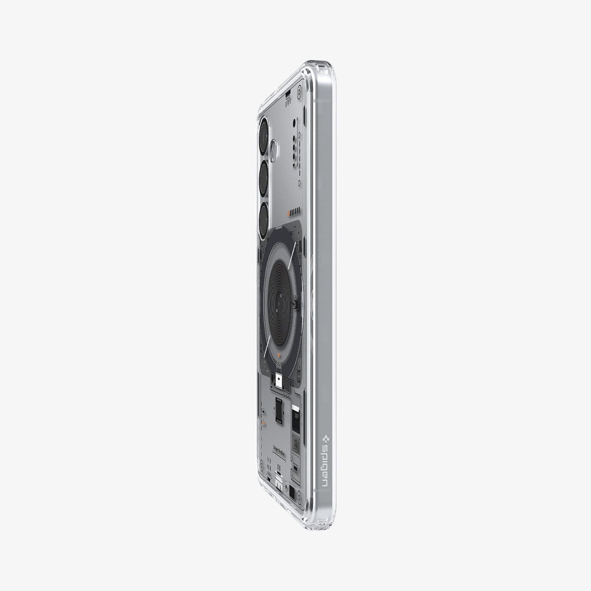 ACS09470 - Galaxy S25 Case Ultra Hybrid Metal Ring Neo One (MagFit) in Neo One showing the partial back and side