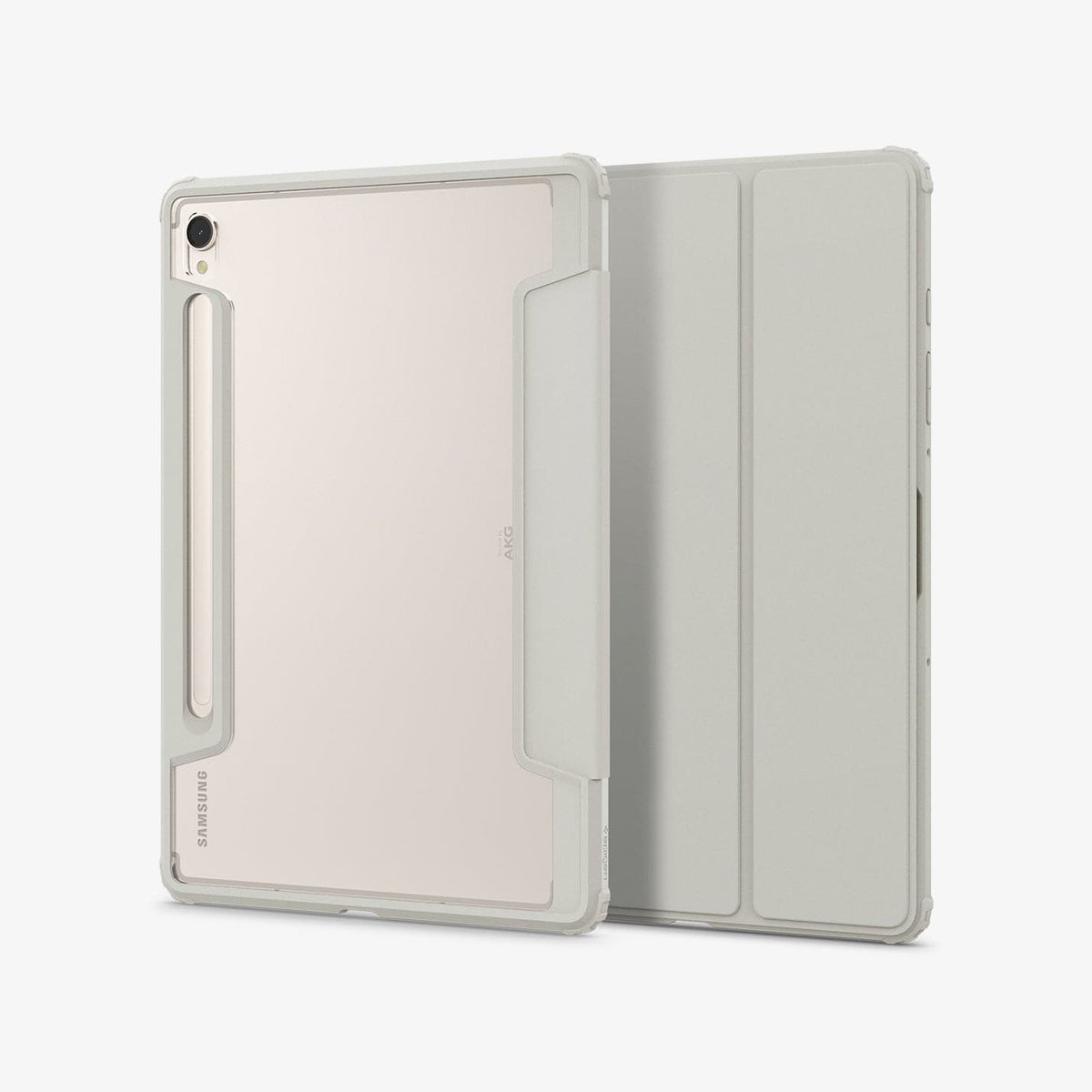 ACS06838 - Galaxy Tab S9 Case Ultra Hybrid Pro in gray showing the back and front