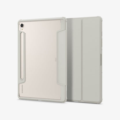 ACS06838 - Galaxy Tab S9 Case Ultra Hybrid Pro in gray showing the back and front