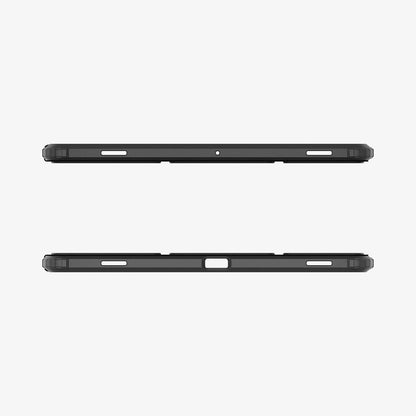 ACS07076 - Galaxy Tab S9 Plus Case Ultra Hybrid Pro in black showing the top and bottom with precise cutouts