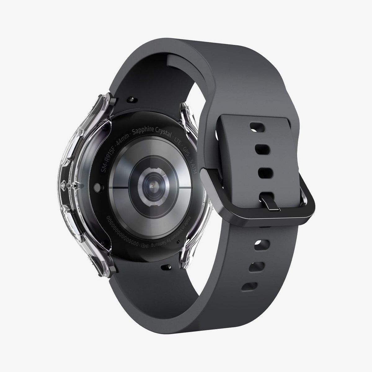 ACS03475 - Galaxy Watch 5/4 (44mm) Case Ultra Hybrid in crystal clear showing the back and inside of band