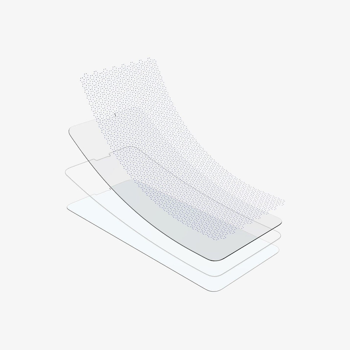 065GL25359 - iPhone XS Max Screen Protector GLAS.tR EZ Fit showing the multiple layers of screen protector