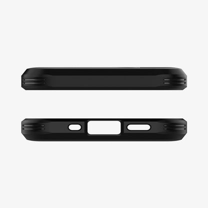 ACS01752 - iPhone 12 Mini Case Tough Armor in gunmetal showing the top and bottom with precise cutouts
