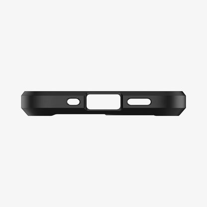 ACS01746 - iPhone 12 Mini Case Ultra Hybrid in matte black showing the bottom with precise cutouts