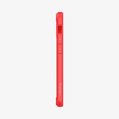 ACS01747 - iPhone 12 Mini Case Ultra Hybrid in red showing the side with volume controls