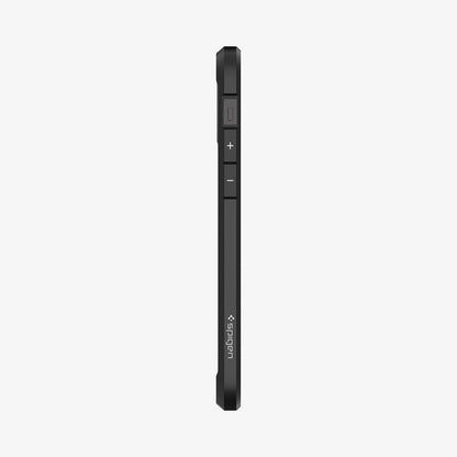 ACS01703 - iPhone 12 Pro / 12 Case Ultra Hybrid in matte black showing the side with volume controls