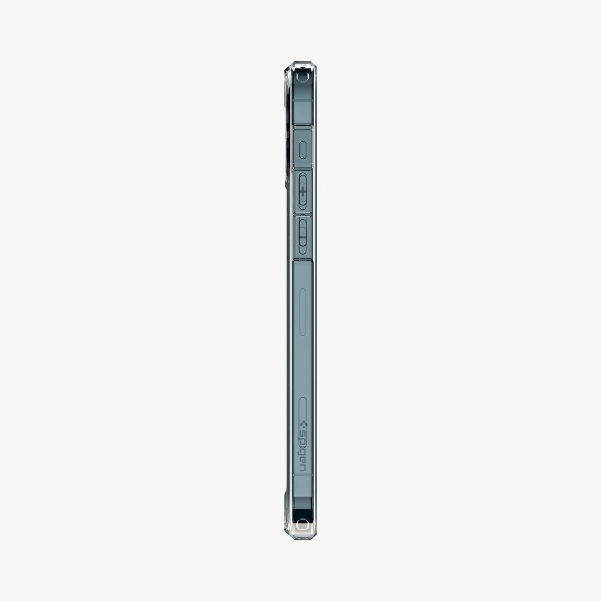 ACS01702 - iPhone 12 Pro / 12 Case Ultra Hybrid in crystal clear showing the side with volume controls