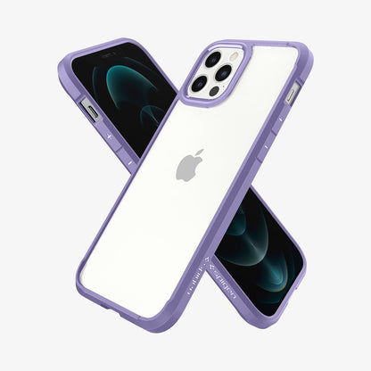 ACS03109 - iPhone 12 / 12 Pro Case Ultra Hybrid in iris purple showing the back, front and sides