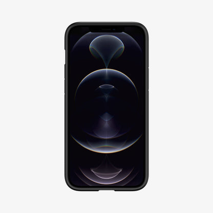 ACS01619 - iPhone 12 Pro Max Case Ultra Hybrid in matte black showing the front