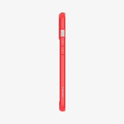 ACS01620 - iPhone 12 Pro Max Case Ultra Hybrid in red showing the side with volume controls