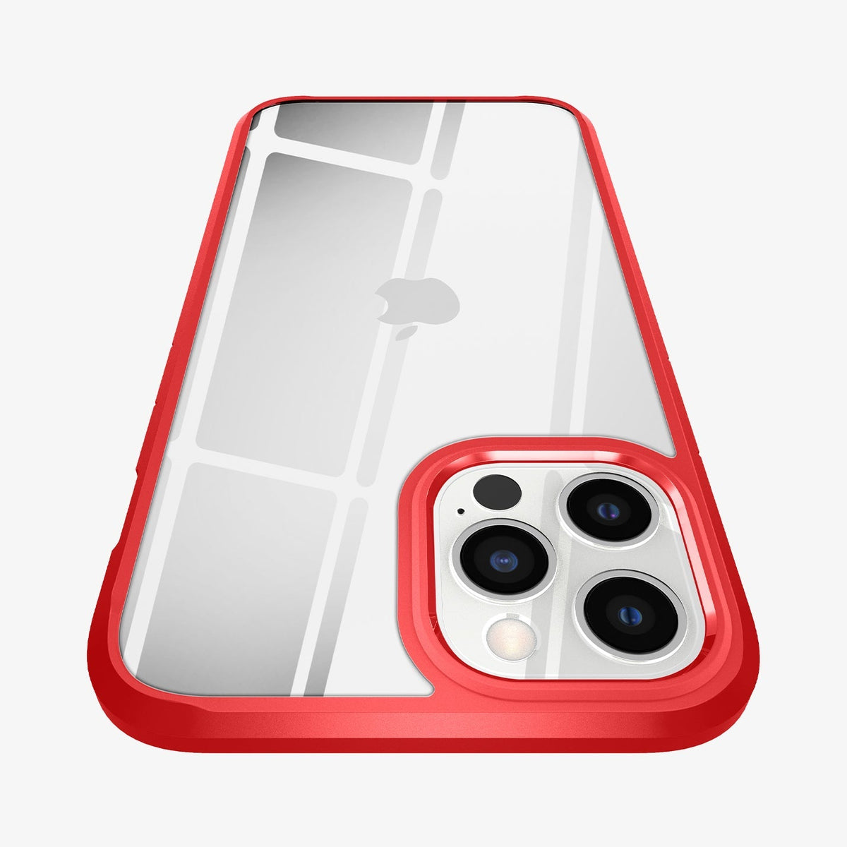ACS01620 - iPhone 12 Pro Max Case Ultra Hybrid in red showing the back zoomed in on camera lens