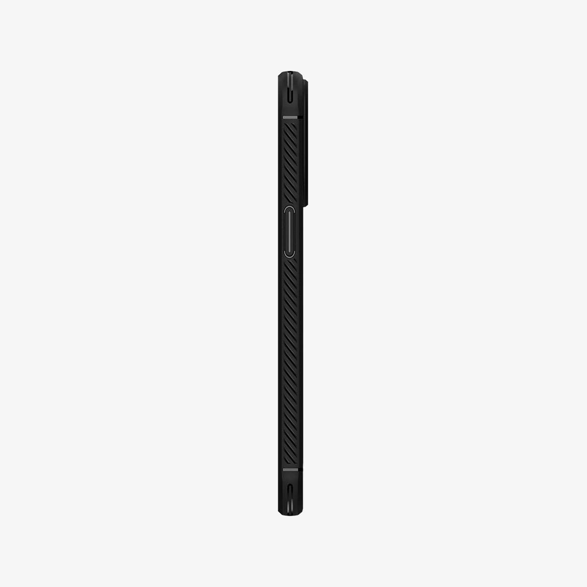 ACS03257 - iPhone 13 Pro Case Rugged Armor in black showing the side