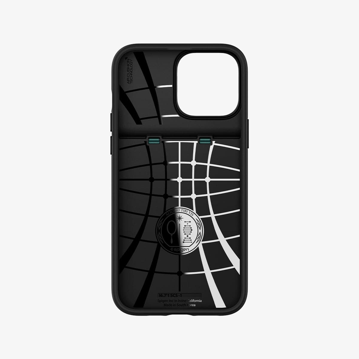ACS04559 - iPhone 13 Pro Max Case Slim Armor CS in midnight green showing the inside of case