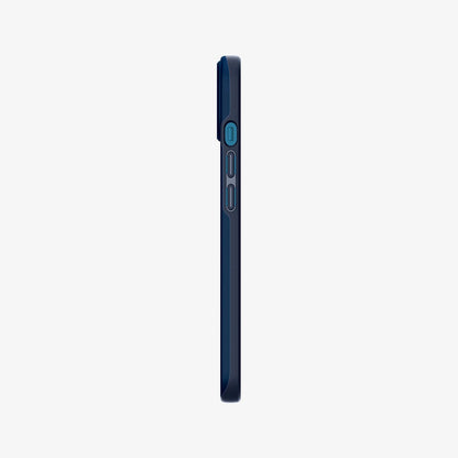 ACS03512 - iPhone 13 Case Thin Fit in navy blue showing the side with volume controls