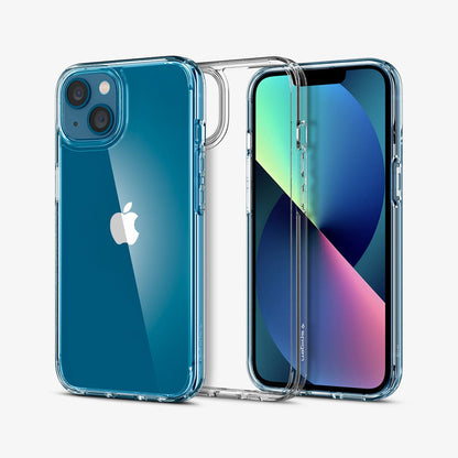 ACS03522 - iPhone 13 Case Ultra Hybrid in crystal clear showing the back, inside and front