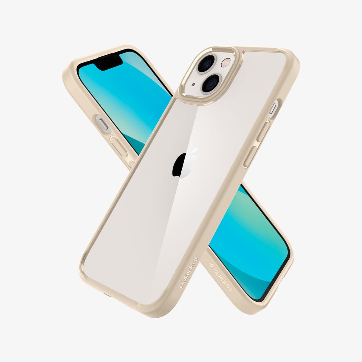 ACS03526 - iPhone 13 Case Ultra Hybrid in sand beige showing the back, front and sides