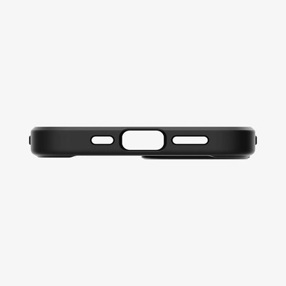 ACS03625 - iPhone 13 Mini Case Ultra Hybrid Matte in frost black showing the bottom with precise cutouts