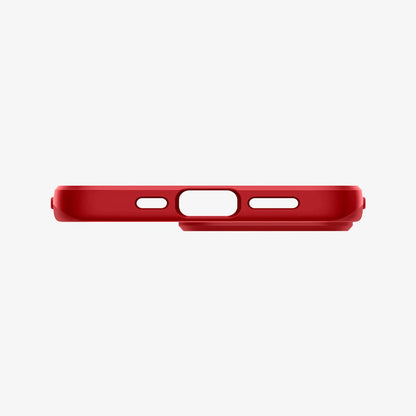 ACS03249 - iPhone 13 Pro Thin Fit in red showing the bottom with precise cutouts
