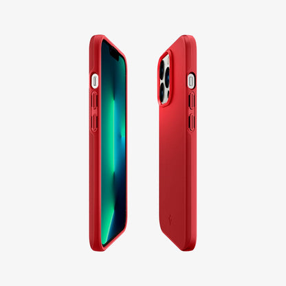 ACS03249 - iPhone 13 Pro Thin Fit in red showing the sides, partial back and front