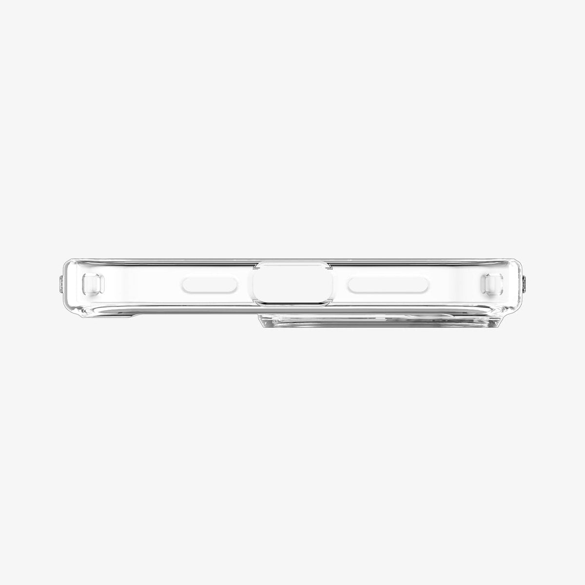 ACS04969 - iPhone 14 Pro Case Ultra Hybrid (MagFit) in white showing the bottom with precise cutouts