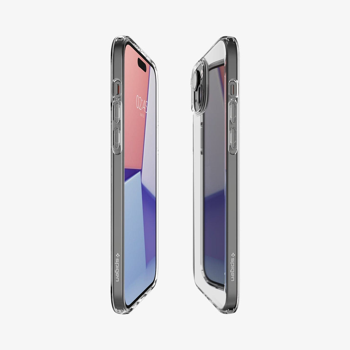 ACS06786 - iPhone 15 Case Liquid Crystal in crystal clear showing the sides, partial front and back