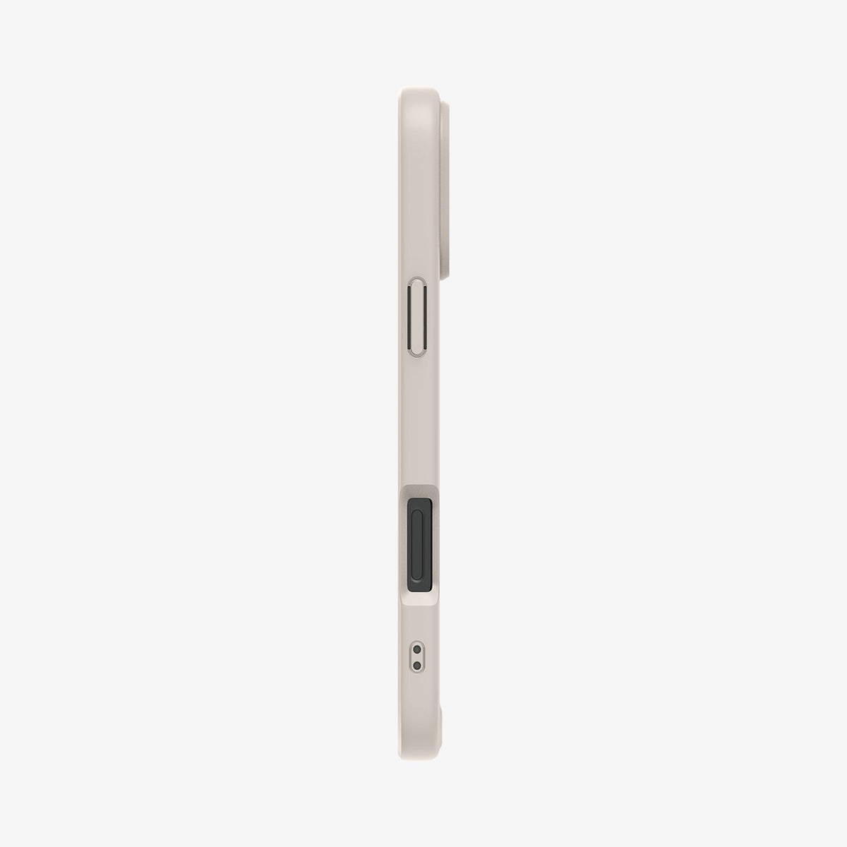 ACS08382 - iPhone 16 Pro Max Case Ultra Hybrid (MagFit) in Frost Natural Titanium showing the side