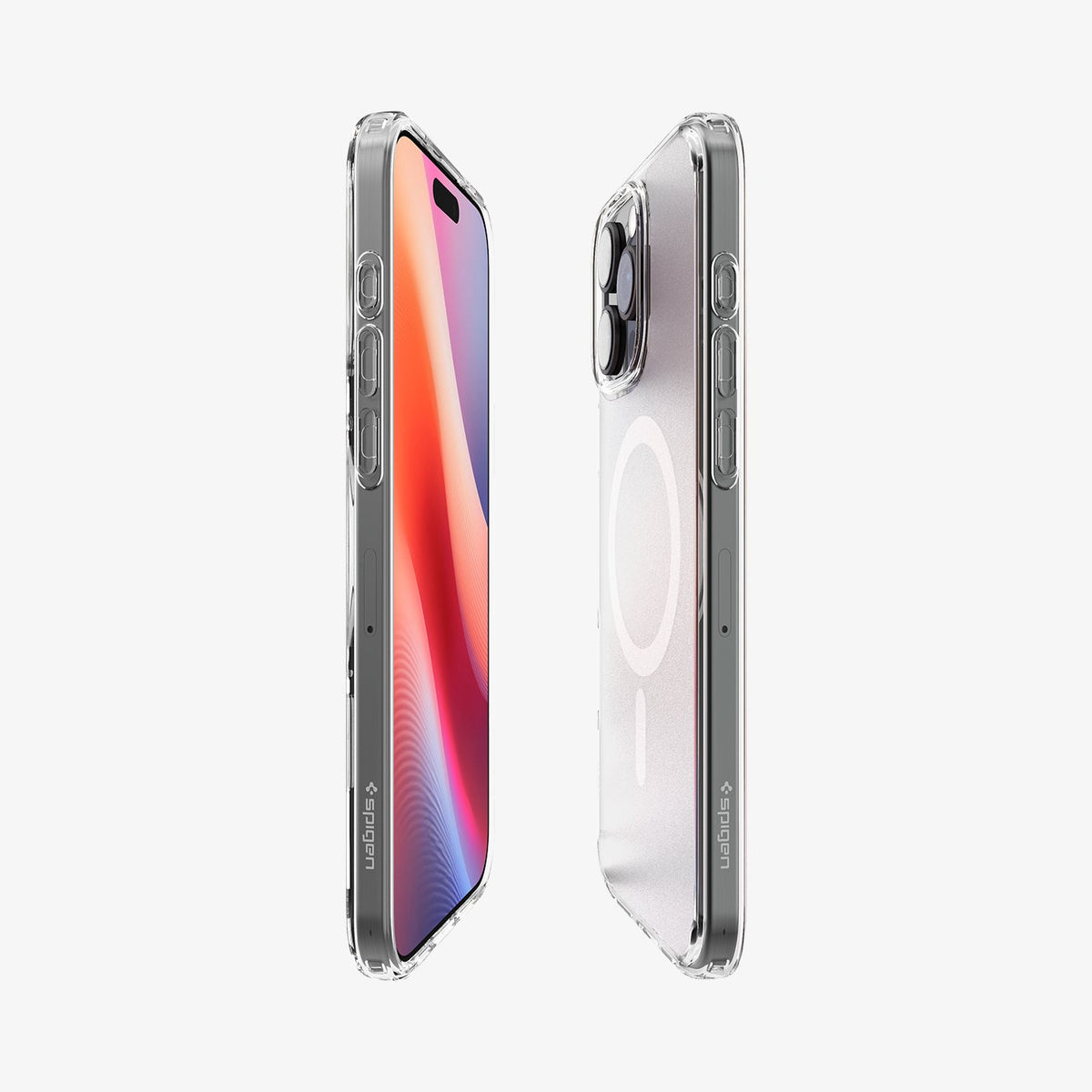 ACS08002 - iPhone 16 Pro Max Case Ultra Hybrid (MagFit) in Frost Clear showing the partial front, partial back and sides