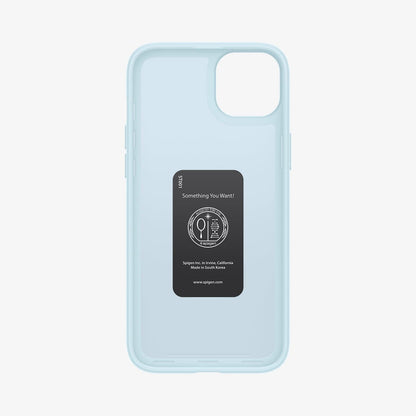 ACS06781 - iPhone 15 Case Thin Fit in mute blue showing the inside of case