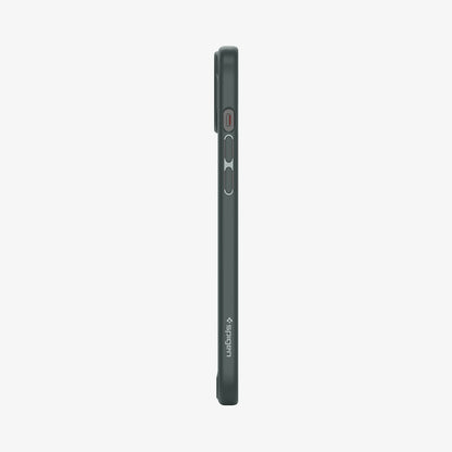 ACS06798 - iPhone 15 Case Ultra Hybrid in frost green showing the side with volume controls