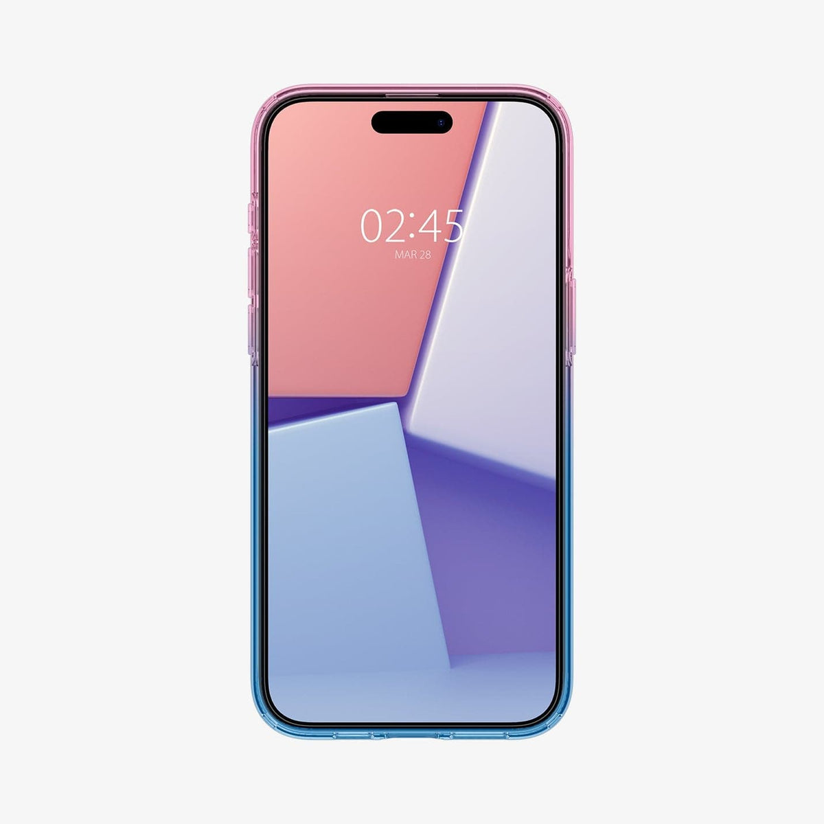 ACS06700 - iPhone 15 Pro Case Liquid Crystal in gradation pink showing the front