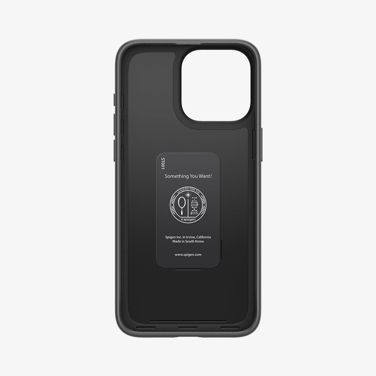 ACS06686 - iPhone 15 Pro Case Thin Fit in black showing the inside of case