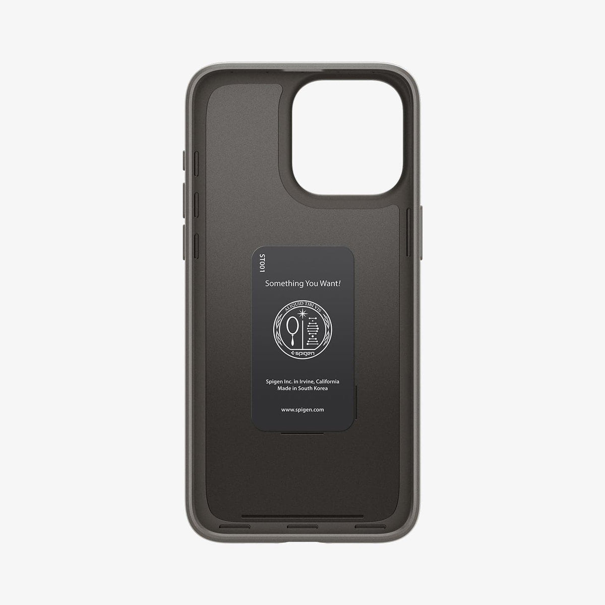 ACS06687 - iPhone 15 Pro Case Thin Fit in gunmetal showing the inside of case