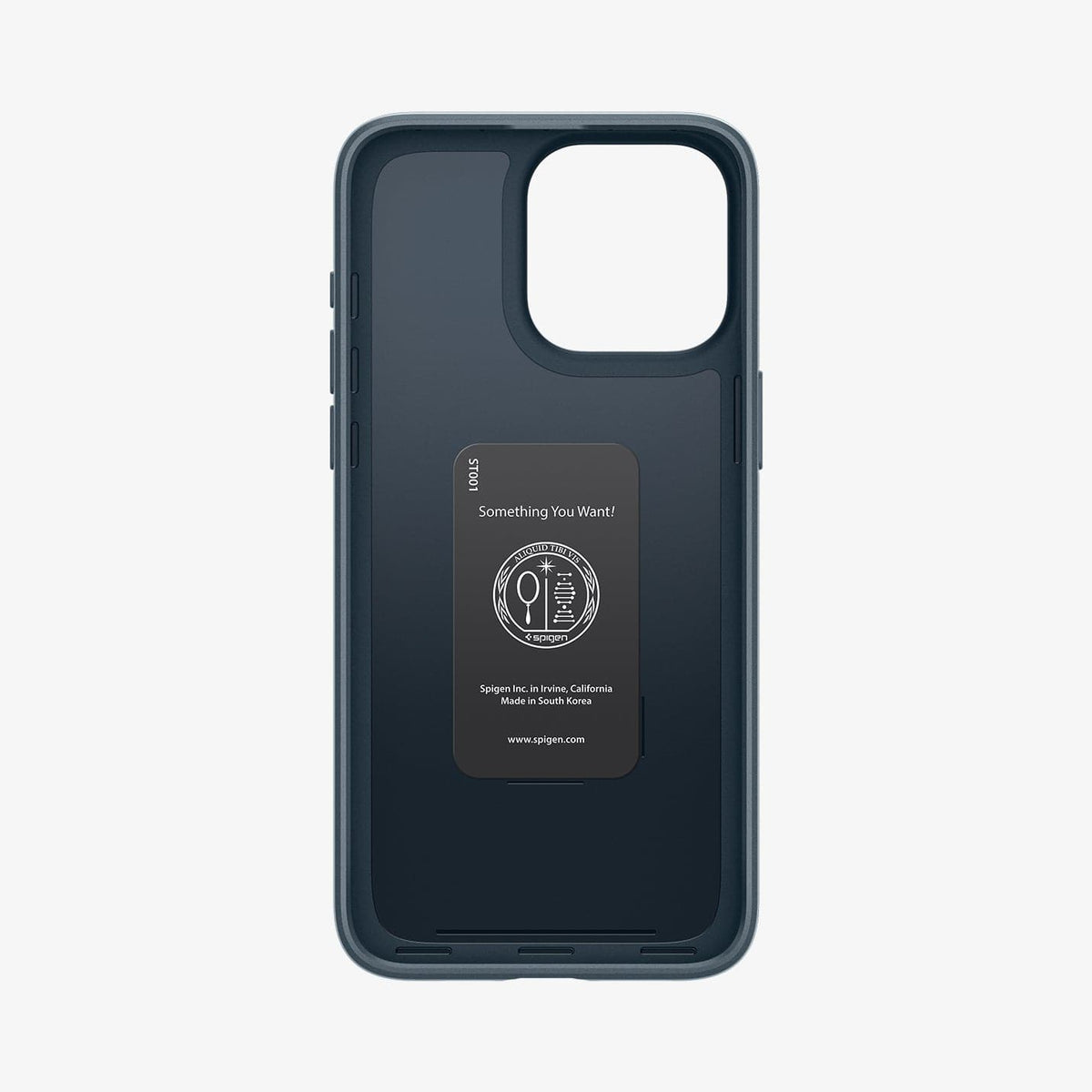 ACS06688 - iPhone 15 Pro Case Thin Fit in metal slate showing the inside of case