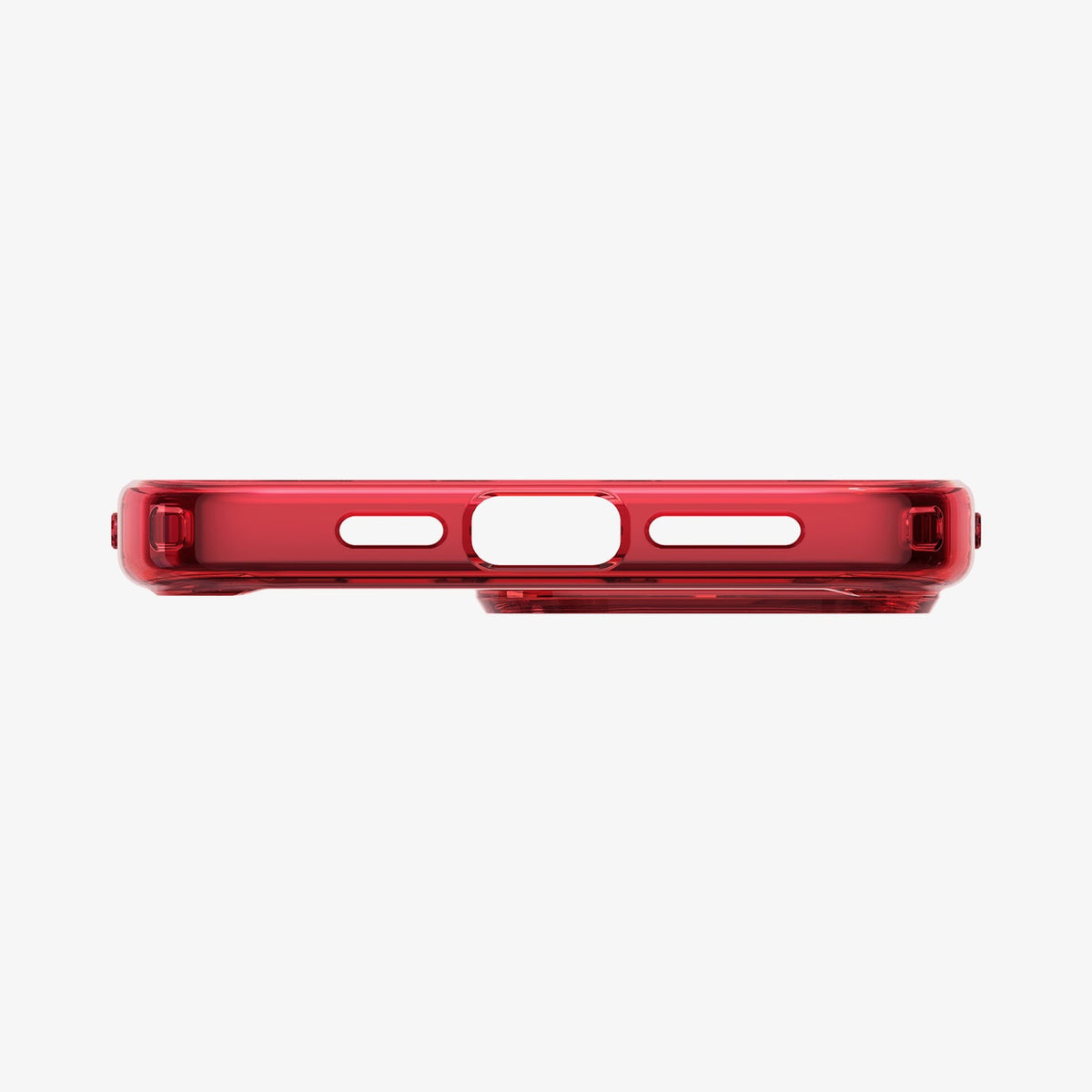 ACS07055 - iPhone 15 Pro Case Ultra Hybrid in red crystal showing the bottom