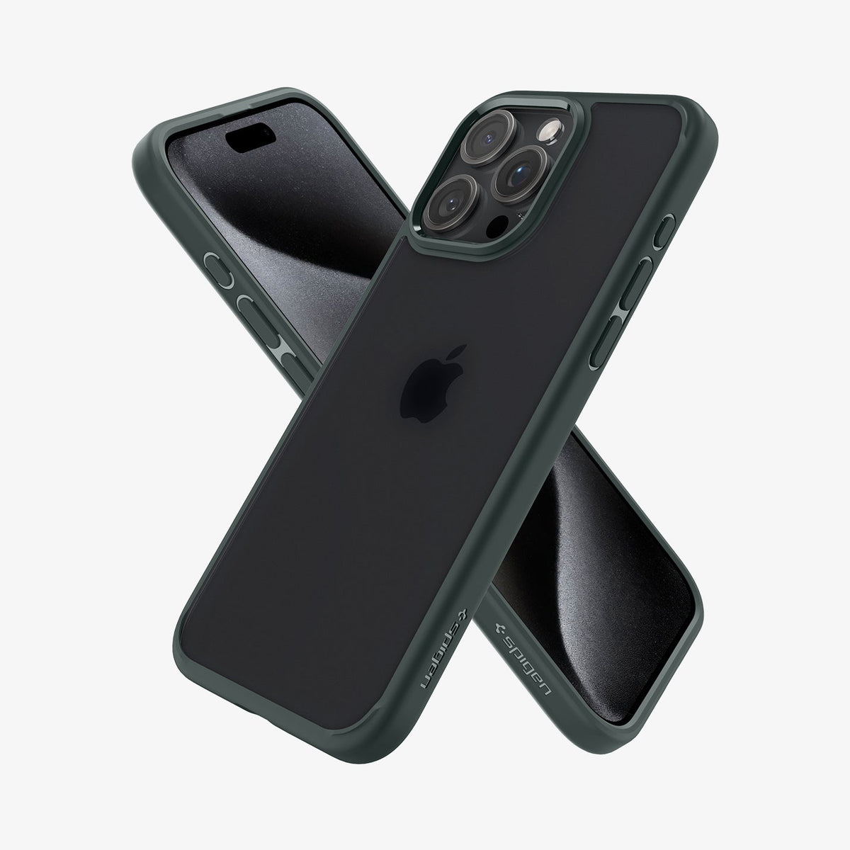 ACS06710 iPhone 15 Pro Case Ultra Hybrid in Frost Green showing the back, side, and front