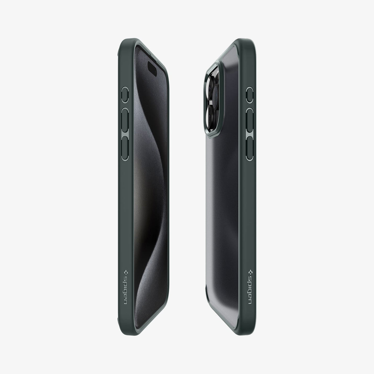 ACS06710 - iPhone 15 Pro Case Ultra Hybrid in Frost green showing the back, side, and front