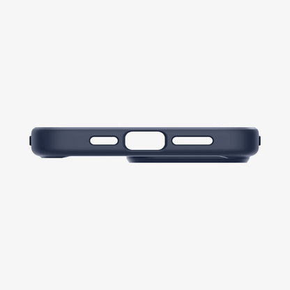 ACS06711 - iPhone 15 Pro Case Ultra Hybrid in navy blue showing the bottom with precise cutouts