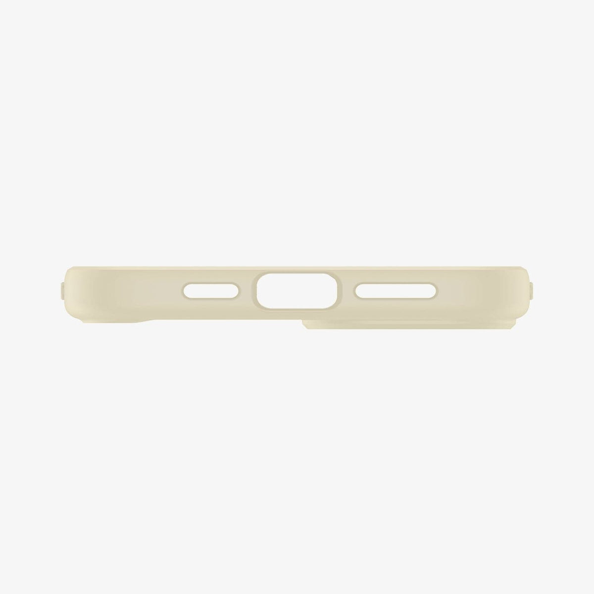 ACS06658 - iPhone 15 Plus Case Ultra Hybrid in mute beige showing the bottom with precise cutouts