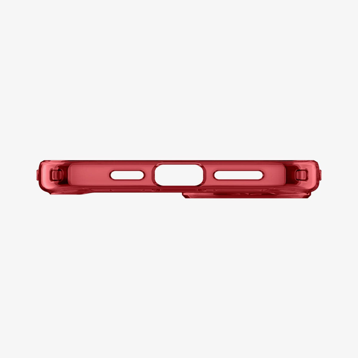 ACS06654 - iPhone 15 Plus Case Ultra Hybrid in red crystal showing the bottom with precise cutouts