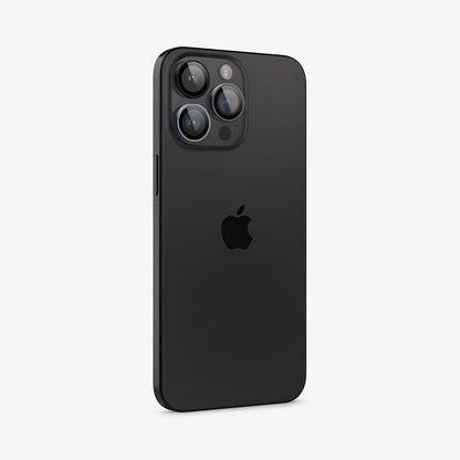 AGL06159 - iPhone 16 Pro / 16 Pro Max Optik Pro Lens Protector in zero one showing the back and partial side