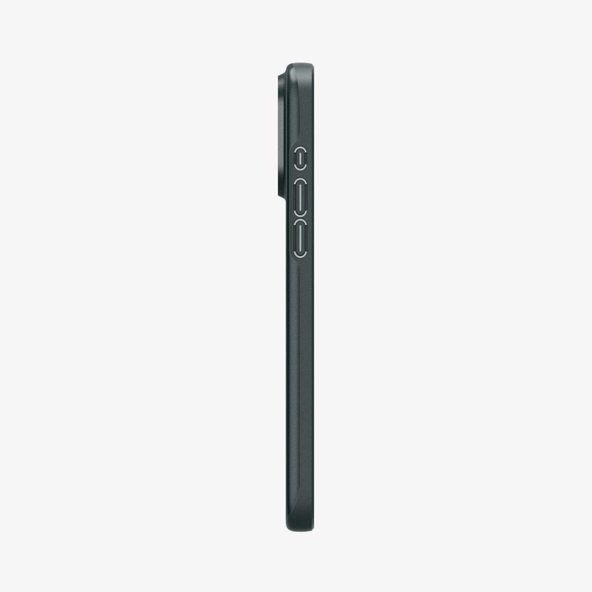 ACS06548 - iPhone 15 Pro Max Case Thin Fit in abyss green showing the side